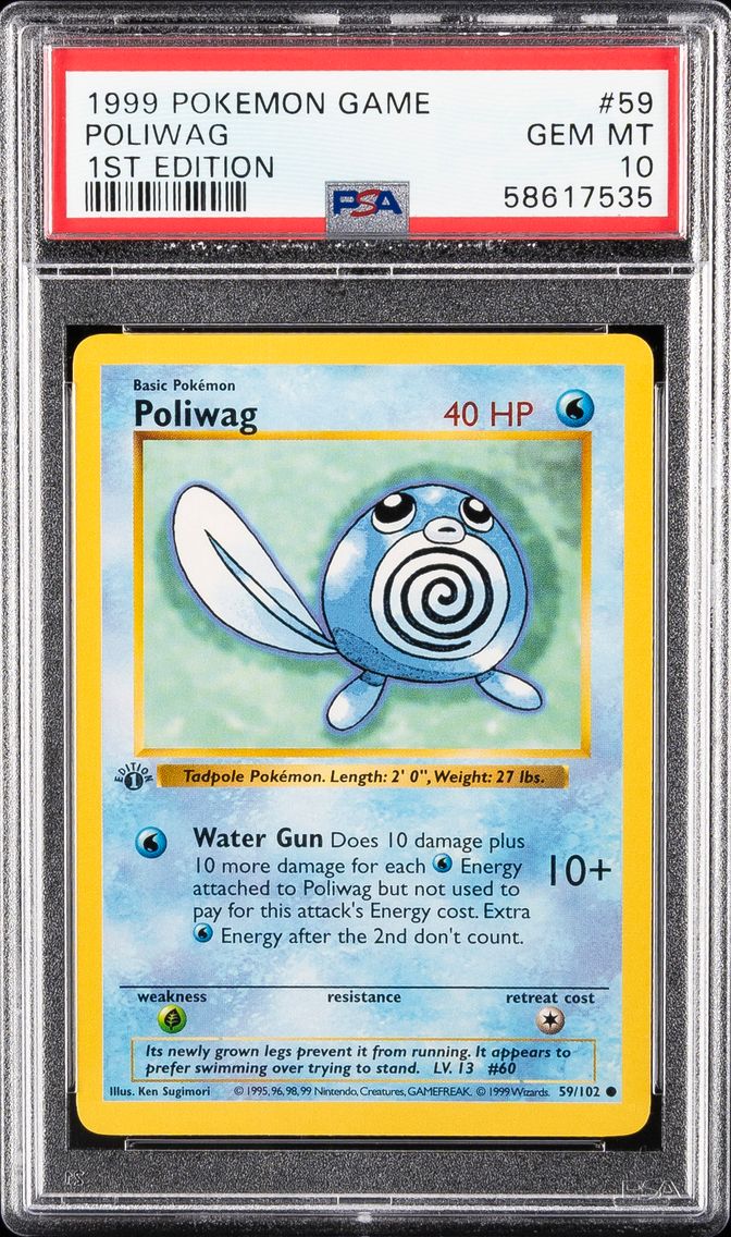 1999 #59 Poliwag 1st Edition PSA