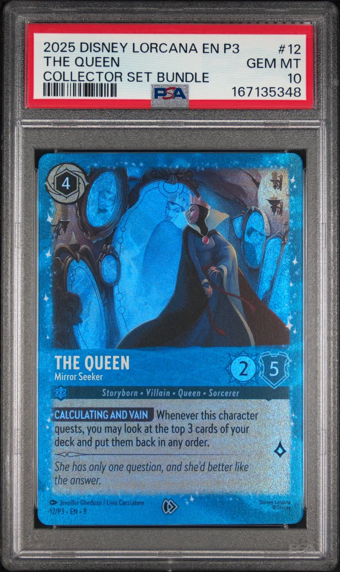 2025 #12 The Queen - Mirror Seeker PSA 10 Disney Lorcana EN P3-Promo