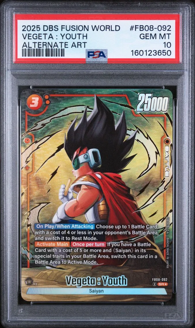 2025 #FB08-092 Vegeta : Youth PSA 10 Dragon Ball Super Card Game Fusion World Saiyan's Pride