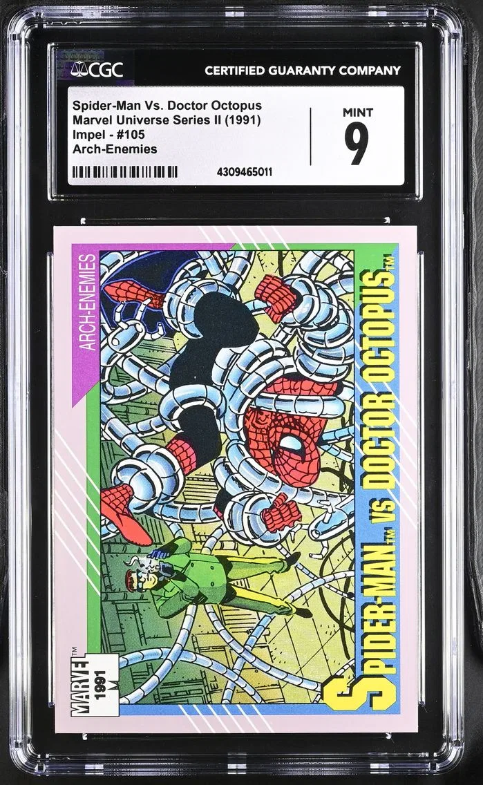 1991 #105 Spider-Man Vs. Doctor Octopus CGC 9 Marvel Universe Series II - English