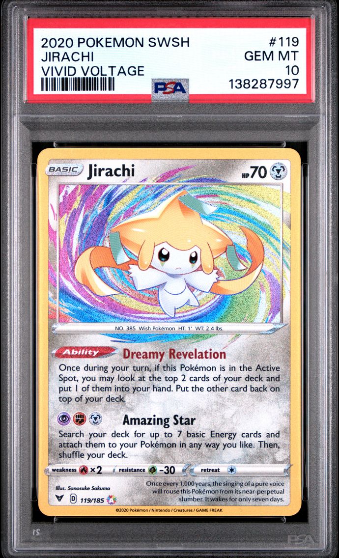2020 #119 Jirachi PSA 10 Sword & Shield Vivid Voltage Pokemon
