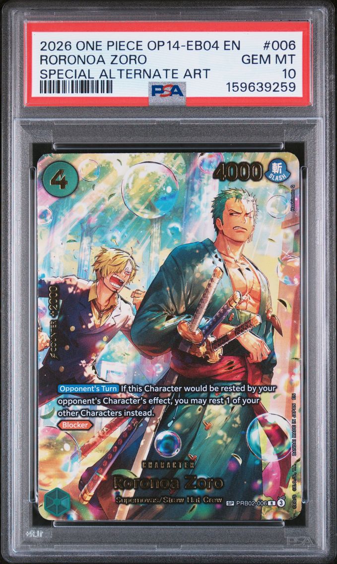 2026 #006 Roronoa Zoro PSA 10 On