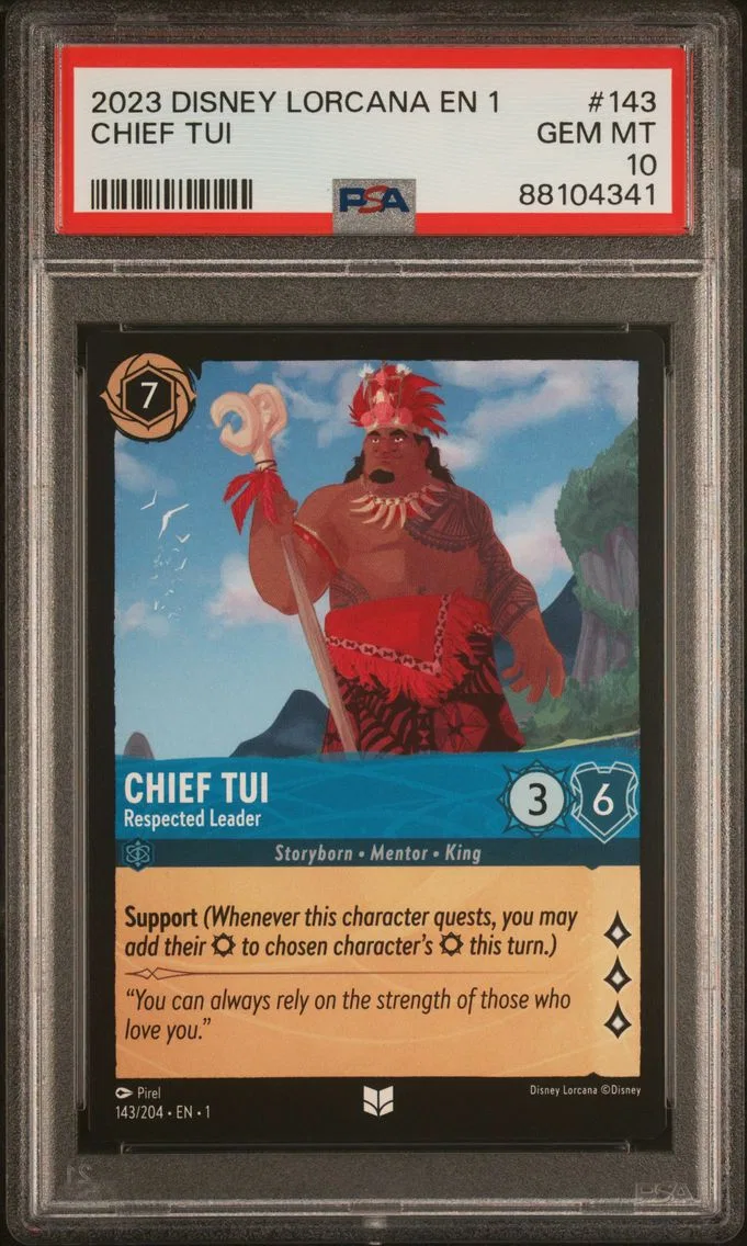 2023 #143 Chief Tui - Respected Leader PSA 10 Disney Lorcana EN 1-the First Chapter