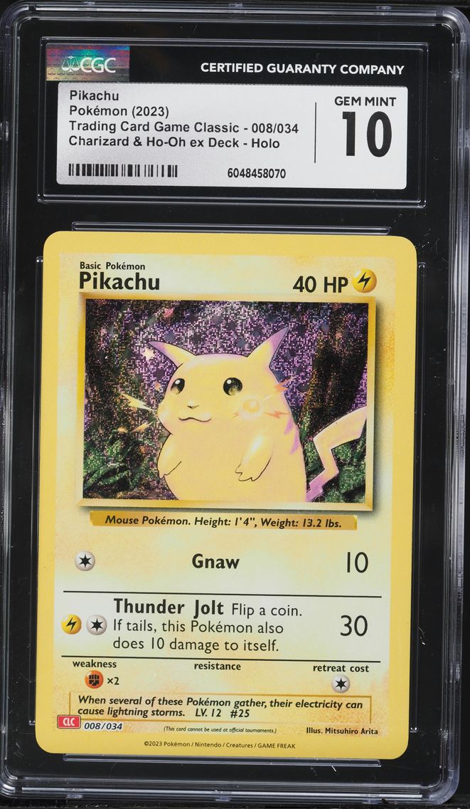 2023 #008 Pikachu CGC 10 Clc-Trading Card Game Classic Charizard & HO-Oh EX Deck Pokemon