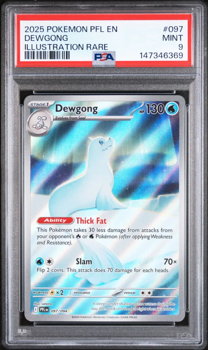 2025 Pokemon Pfl EN-Phantasmal Flames Dewgong Pfl EN-Phantasmal Flames #097 PSA 9