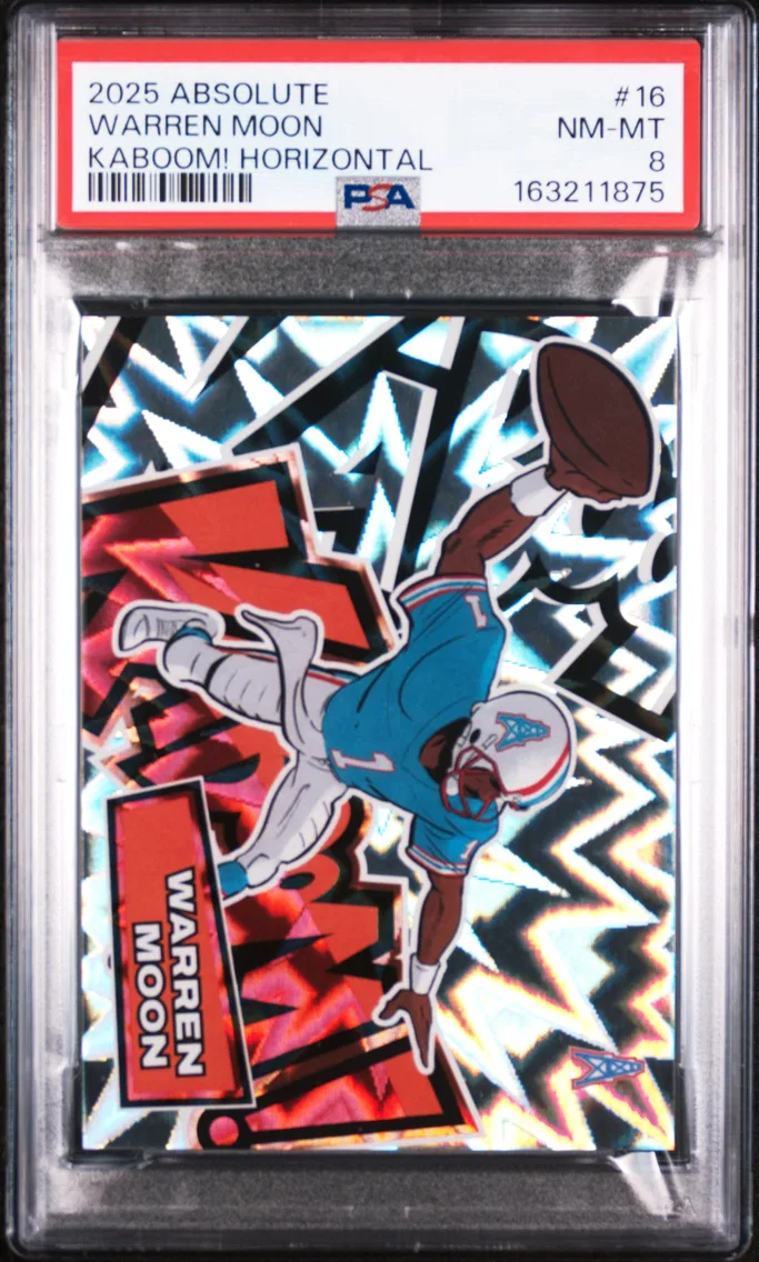 2025 #16 Warren Moon PSA 8 Panini Absolute Kaboom! Horizontal