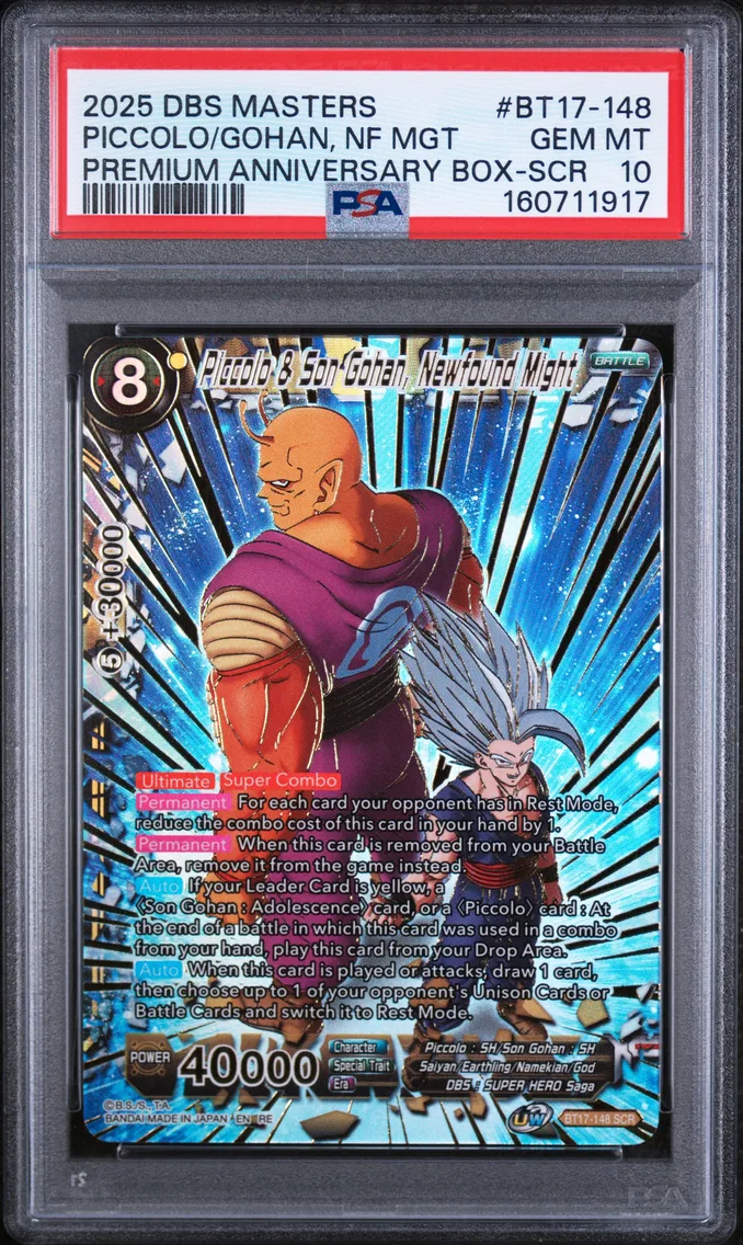 2025 #BT17-148 Piccolo & Son Gohan, Newfound Might PSA 10 Dragon Ball Super Card Game Masters Premium Anniversary Box