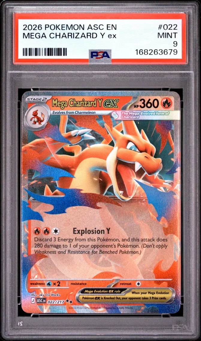 2026 #022 Mega Charizard Y EX PSA 9 Asc EN-Ascended Heroes