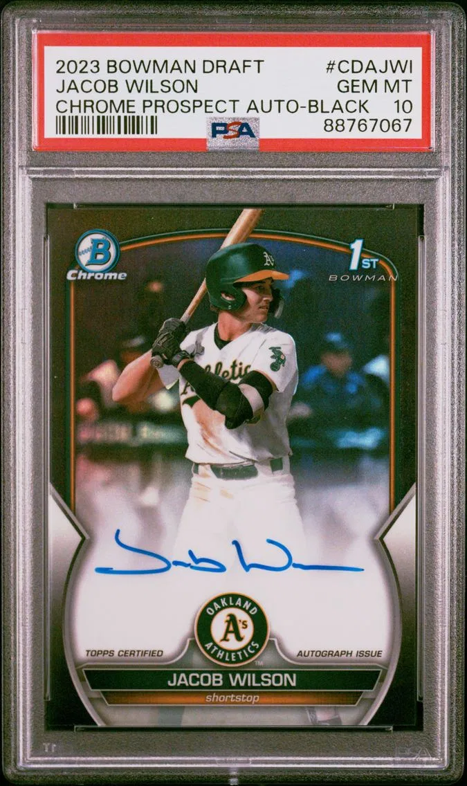2023 #CDAJWI Jacob Wilson PSA 10 Bowman Draft Chrome Prospect Autograph