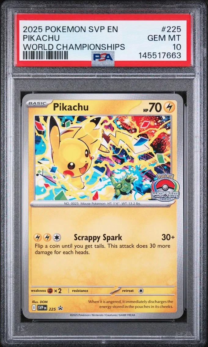 2025 #225 Pikachu PSA 10 Svp EN-SV Black Star Promo