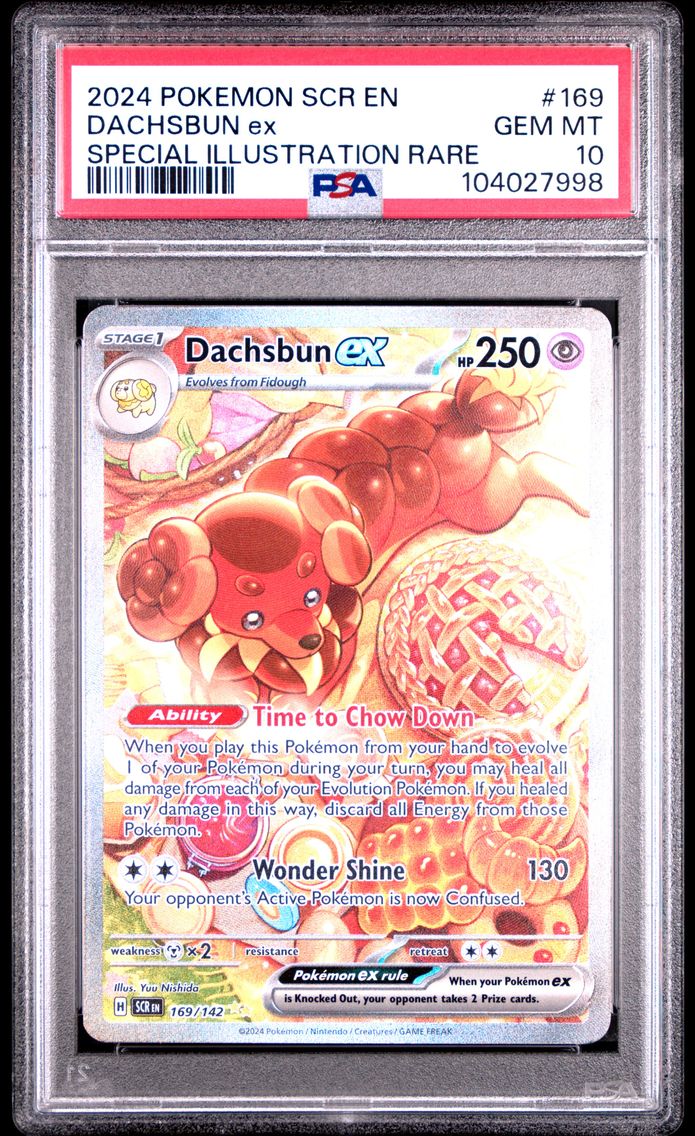 2024 #169 DACHSBUN EX PSA 10 SCR EN-STELLAR CROWN POKEMON