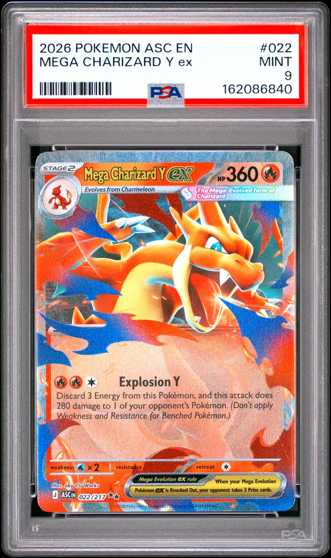 2026 #022 Mega Charizard Y EX PSA 9 Asc EN-Ascended Heroes