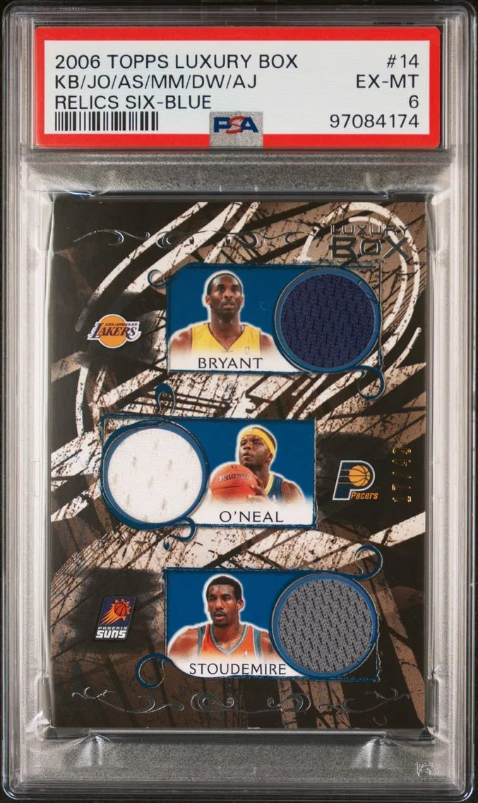 2006 #14 Al Jefferson/Amare Stoudemire/Dwight Howard/Jermaine O'Neal/Kobe Bryant/Moses Malone PSA 6 Topps Luxury Box Relics Six