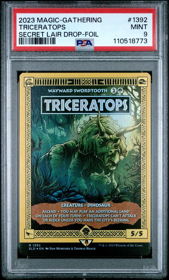 2023 #1392 Triceratops PSA 9 Secret Lair Drop Magic The Gathering