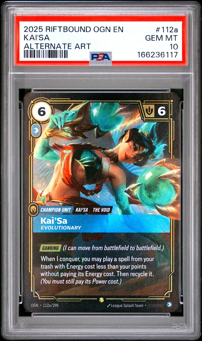 2025 #112a Kai'SA - Evolutionary PSA 10 Riftbound: League of Legends Ogn-Origins