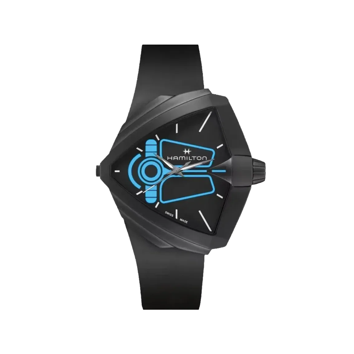 Hamilton Ventura XXL Bright Dune Limited Edition Quartz Black PVD 52mm x 48mm - Black on Rubber Strap
