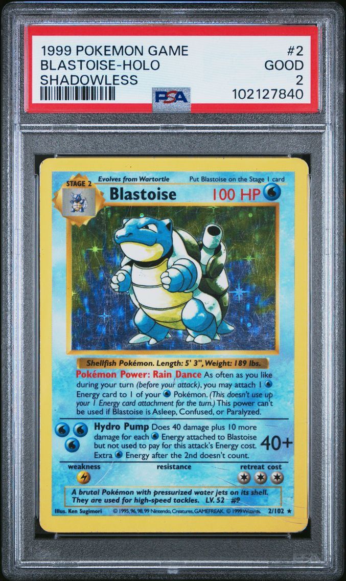1999 #2 Blastoise-Holo PSA 2 Game Pokemon