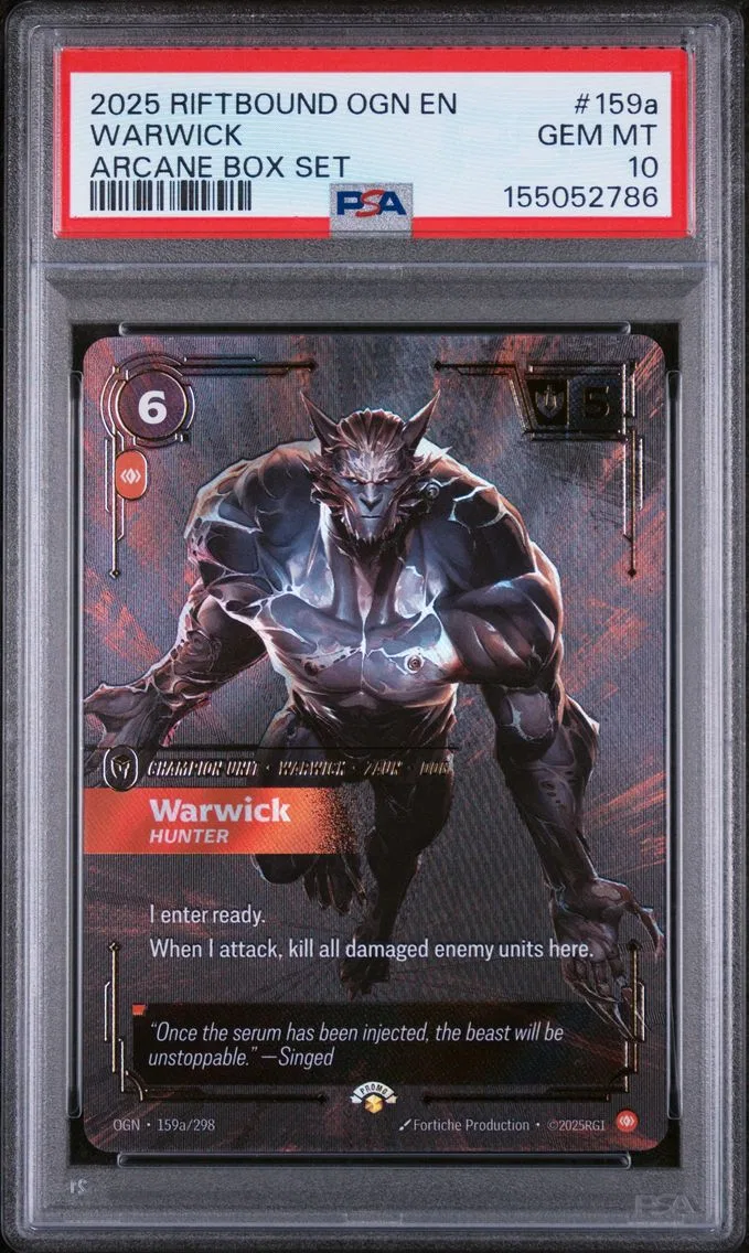 2025 #159a Warwick - Hunter PSA 10 Riftbound: League of Legends Ogn-Origins