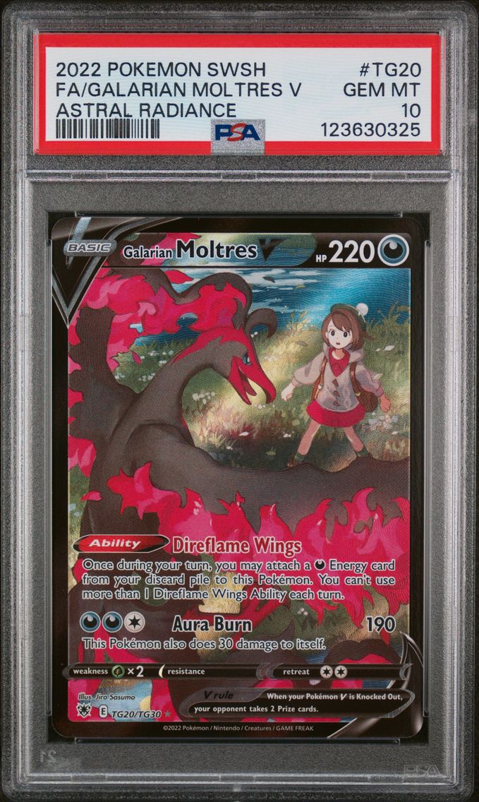2022 #TG20 Full Art/Galarian Moltres V PSA 10 Sword & Shield Astral Radiance