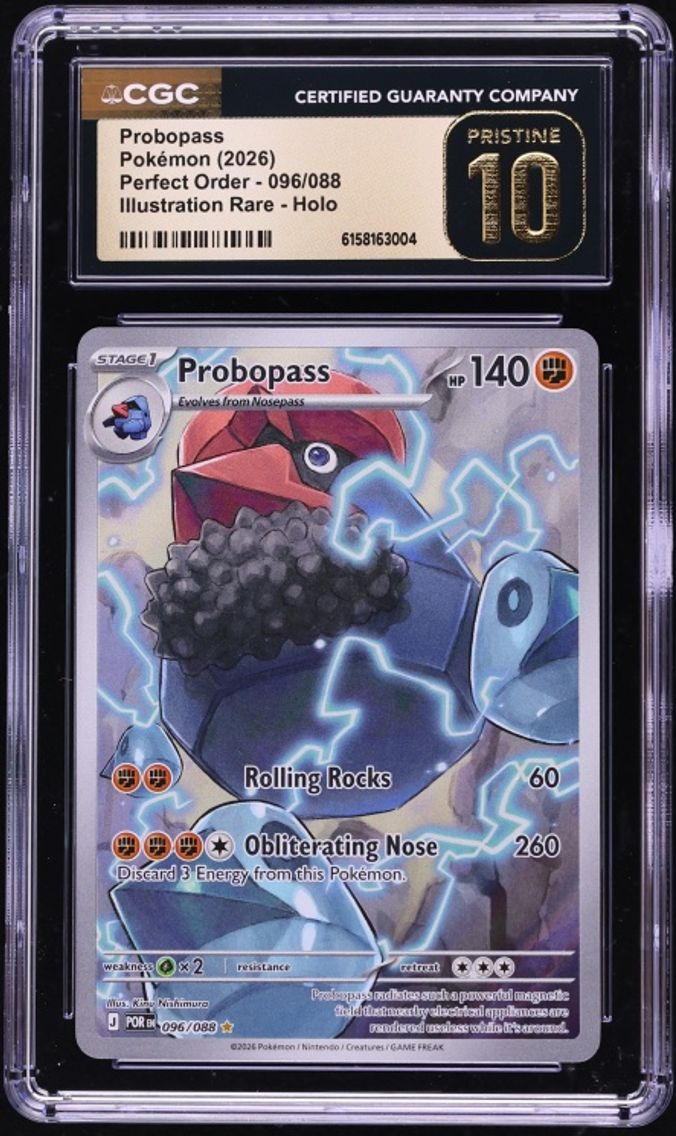 2026 Pokemon Mega Evolution Perfect Order IR Probopass #096 CGC 10 PRISTINE