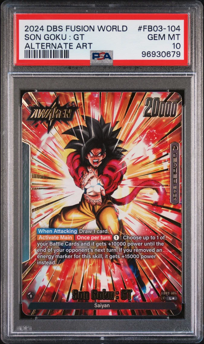 2024 #FB03-104 Son Goku : GT PSA 10 Dragon Ball Super Card Game Fusion World Raging Roar
