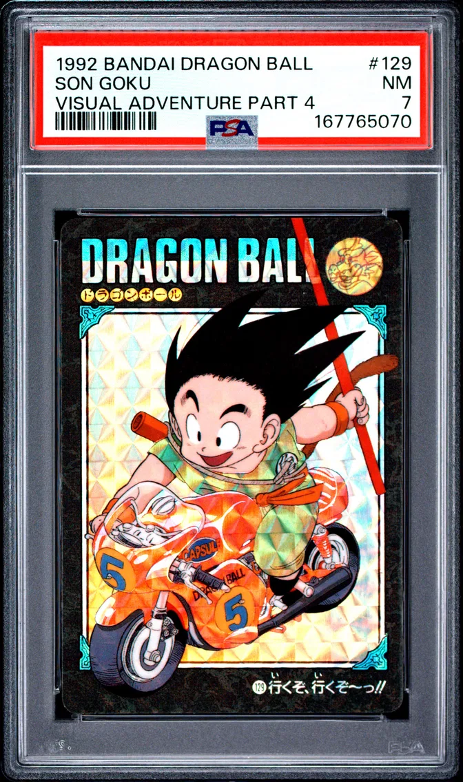 1992 #129 Son Goku PSA 7 Bandai Dragon Ball Visual Adventure Part 4
