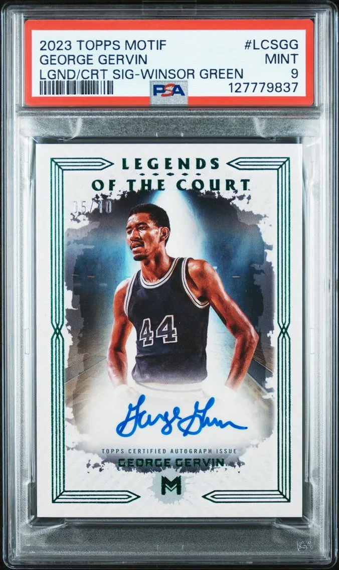 2023 #LCSGG George Gervin PSA 9 Topps Motif Legends of the Court Signatures