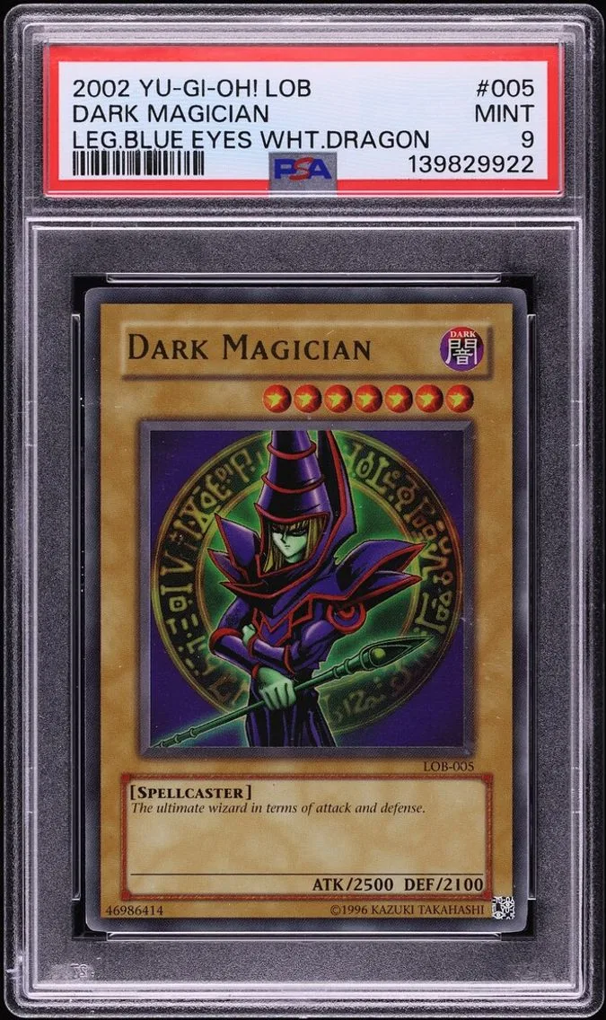 2002 #LOB-005 Dark Magician PSA 9 Yu-Gi-Oh! Legend Of Blue-Eyes White Dragon