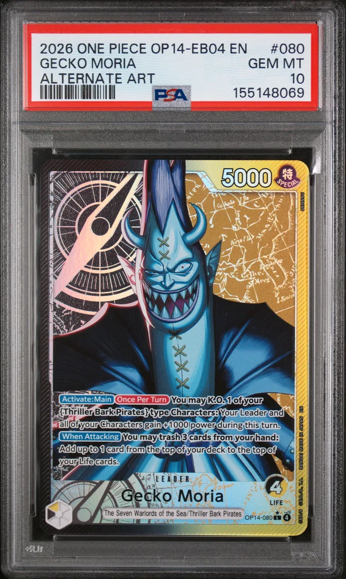 2026 #080 Gecko Moria PSA 10 One Piece OP14-EB04-the Azure Sea's Seven