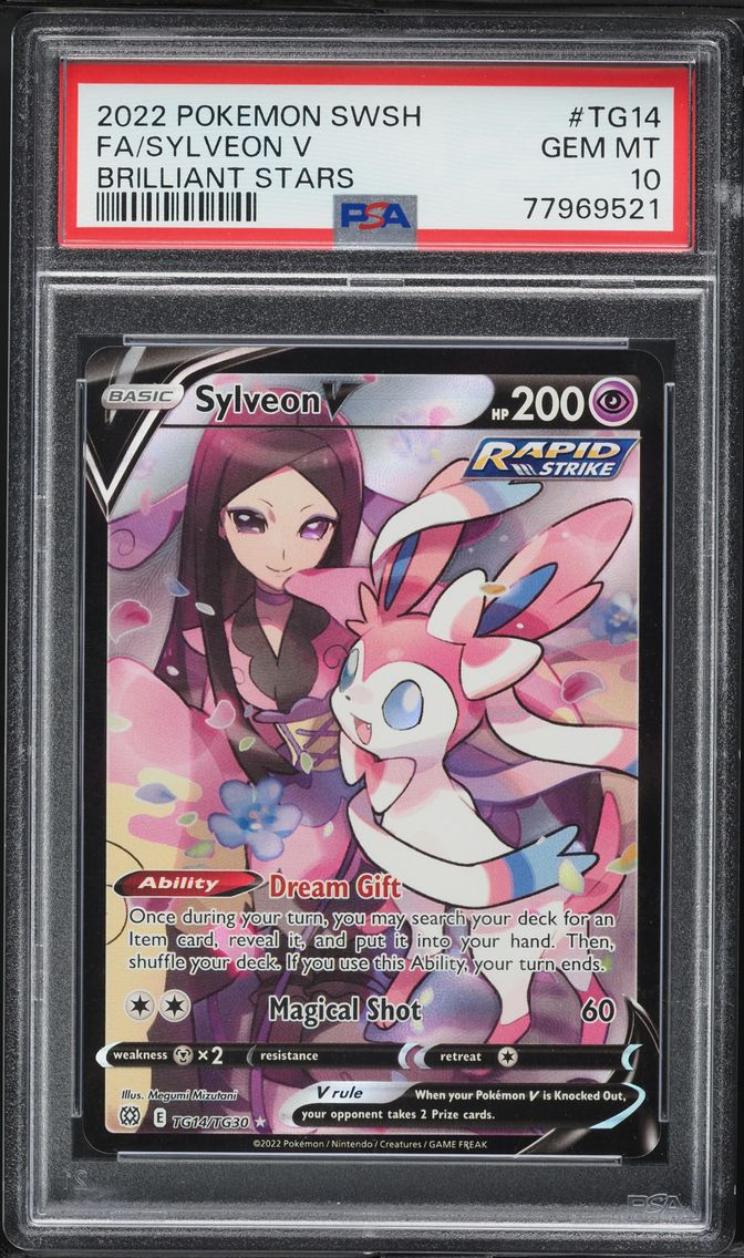 2022 #TG14 Full Art/Sylveon V PSA 10 Sword & Shield Brilliant Stars Pokemon