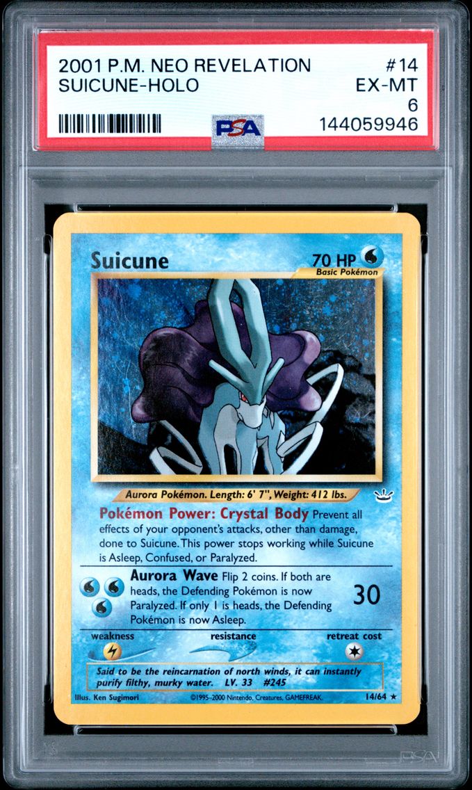 2001 #14 Suicune-Holo PSA 6 Neo Revelation