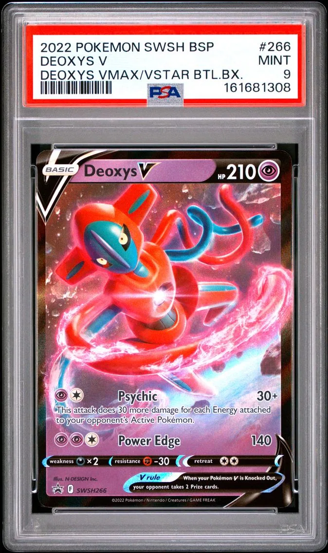 2022 #266 Deoxys V PSA 9 Swsh Black Star Promo