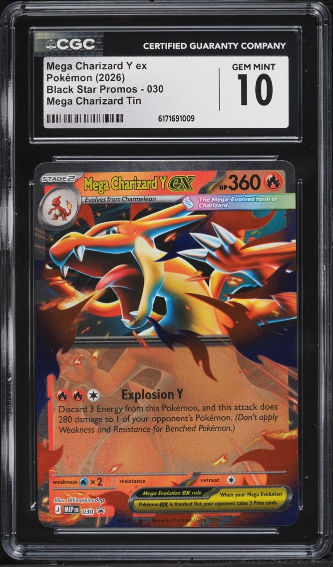 2026 Pokemon Mega Evolution Promo Tin Mega Charizard Y ex #30 CGC 10 GEM MINT