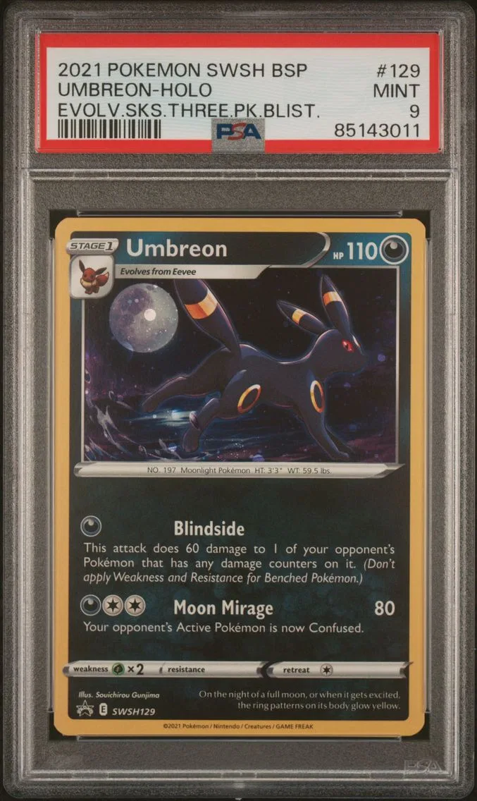 2021 #129 Umbreon-Holo PSA 9 Swsh Black Star Promo Pokemon
