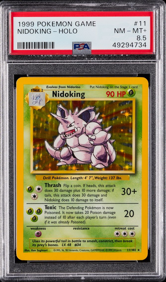 1999 #11 Nidoking-Holo PSA 8.5 Game Pokemon