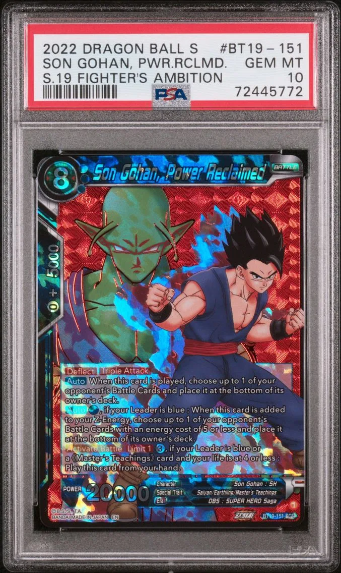 2022 #BT19-151 Son Gohan, Power Reclaimed PSA 10 Dragon Ball Super Card Game Series 19 Fighter's Ambition