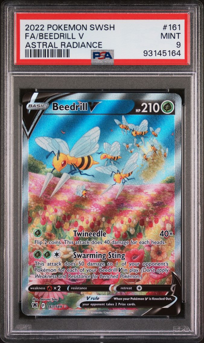 2022 #161 Full Art/Beedrill V PSA 9 Sword & Shield Astral Radiance Pokemon
