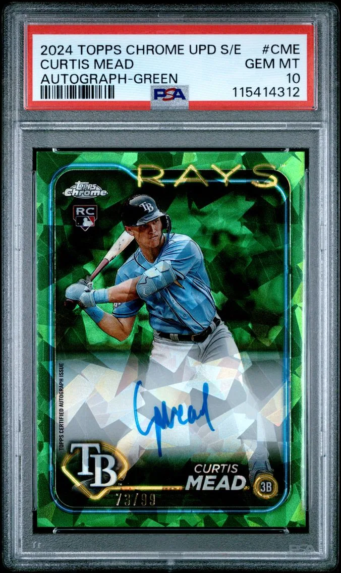 2024 #CME Curtis Mead PSA 10 Topps Chrome Sapphire Update Series Chrome Sapphire Autographs