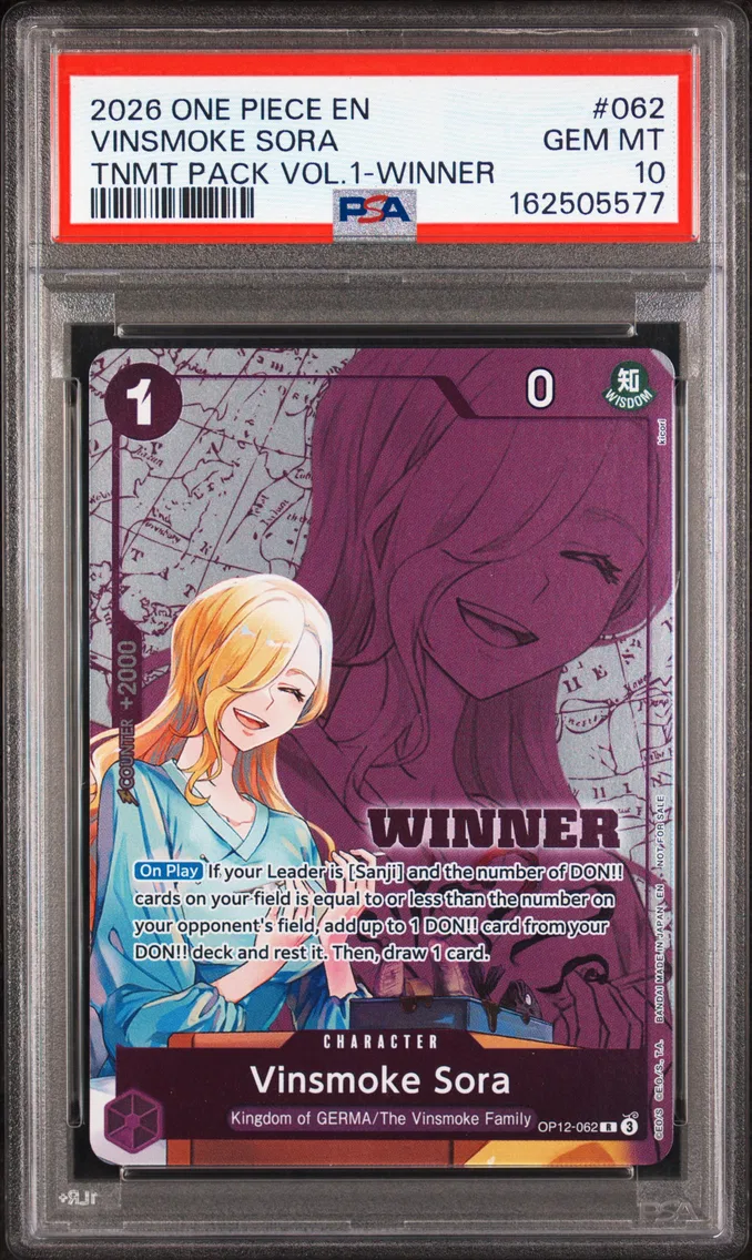 2026 #062 Vinsmoke Sora PSA 10 One Piece Tournament Pack Vol.1