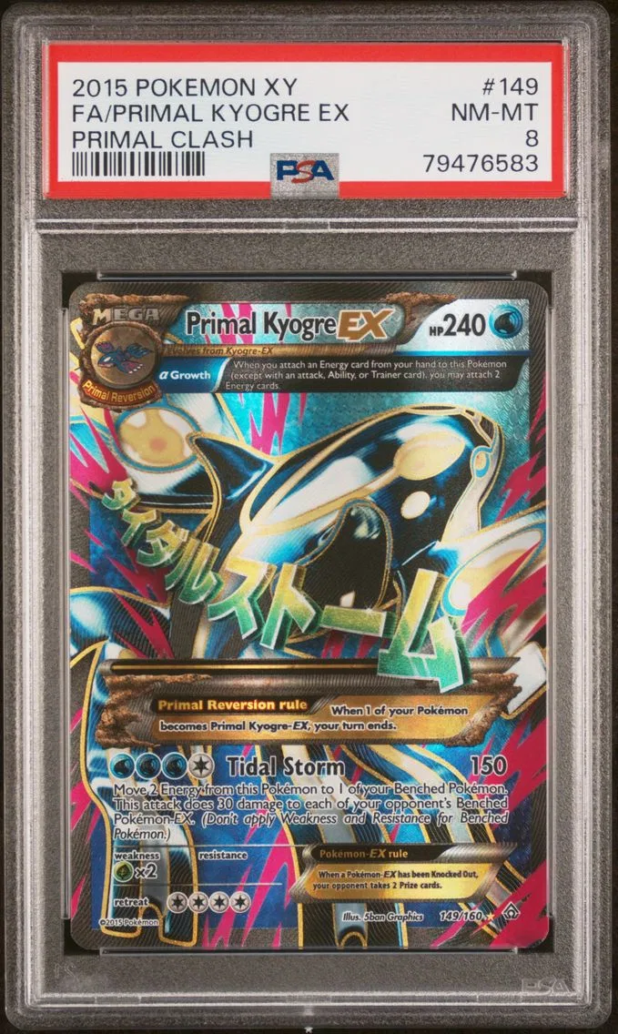 2015 #149 Full Art/Primal Kyogre EX PSA 8 XY Primal Clash Pokemon