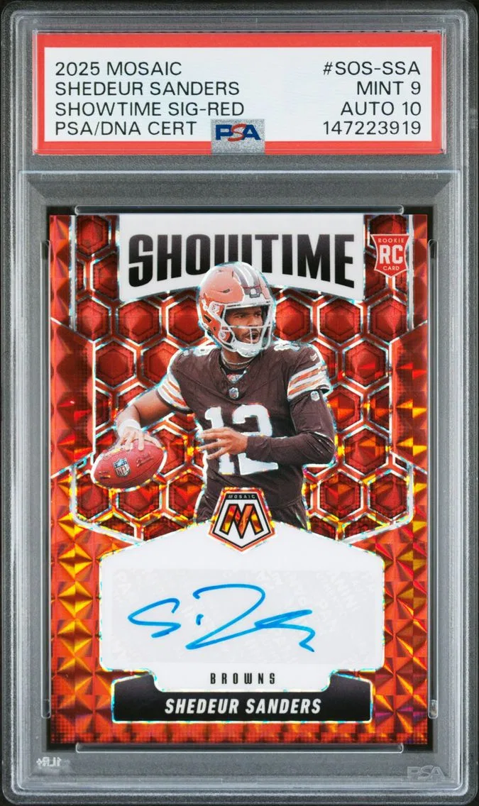 2025 #SOS-SSA Shedeur Sanders PSA 9 Panini Mosaic Showtime Signatures