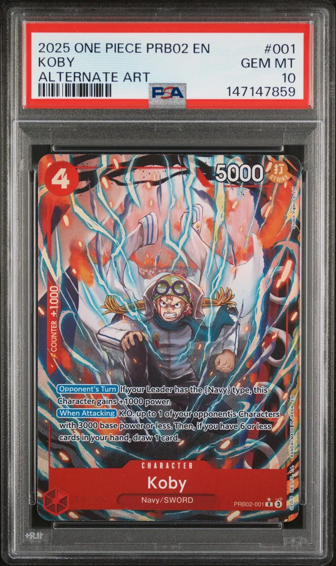 2025 #001 Koby PSA 10 One Piece PRB02-Premium Booster -One Piece Card the Best- Vol.2