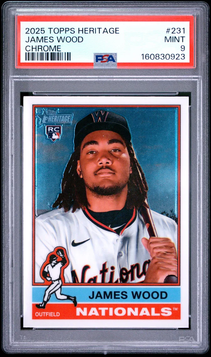 2025 #231 James Wood PSA 9 Topps Heritage
