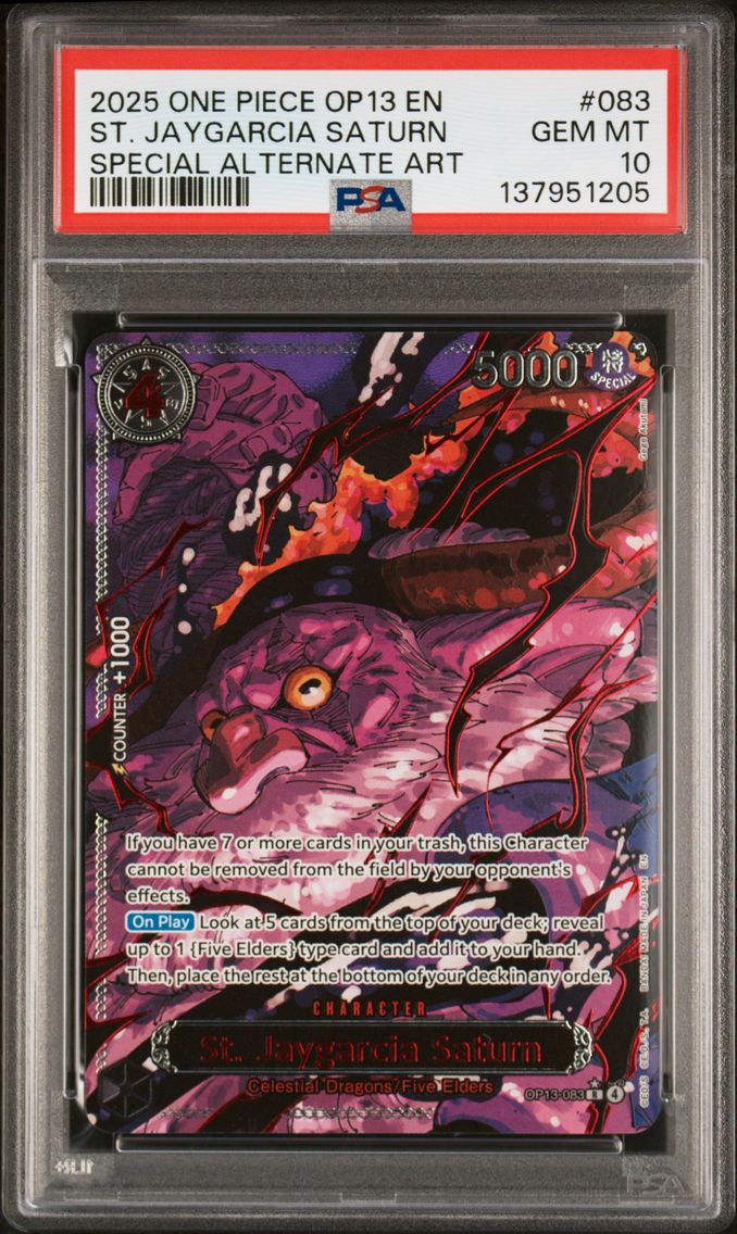 2025 #083 St. Jaygarcia Saturn Special Alternate Art PSA 10 OP13-Carrying on His Will One Piece