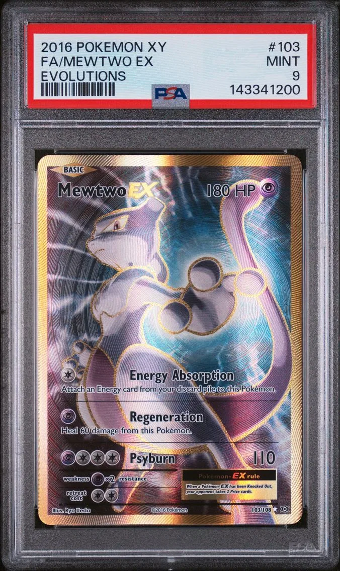 2016 #103 Full Art/Mewtwo EX PSA 9 XY Evolutions