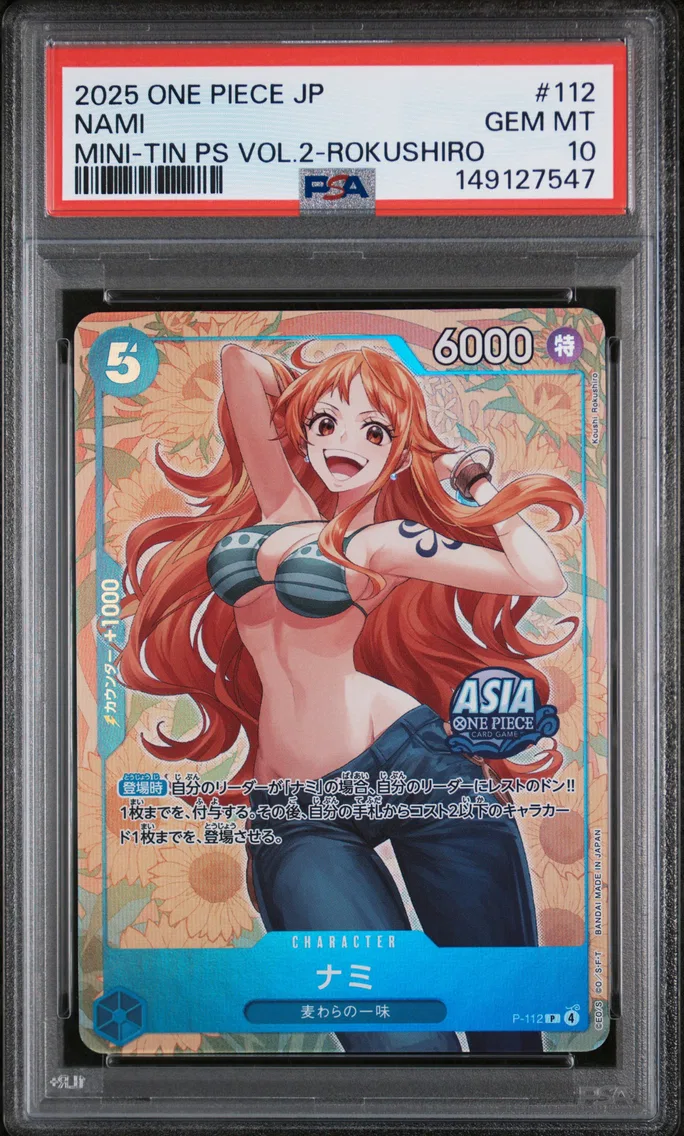 2025 #112 Nami PSA 10 One Piece Japanese Mini-Tin Pack Set Vol.2