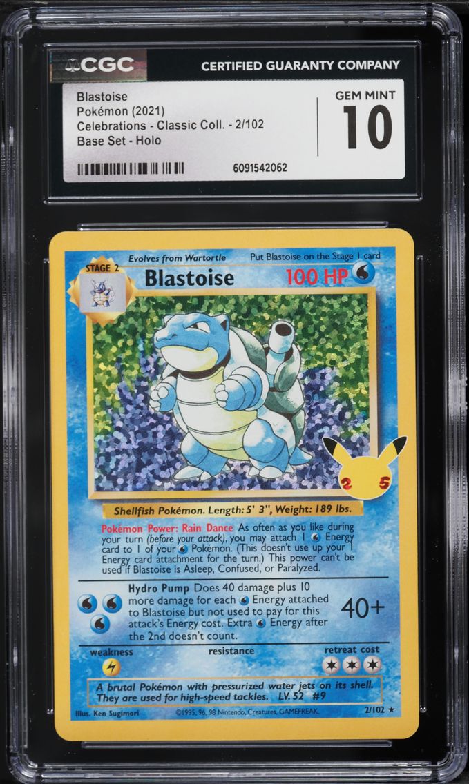 2021 #2 Blastoise-Holo CGC 10 Celebrations Classic Collection Pokemon