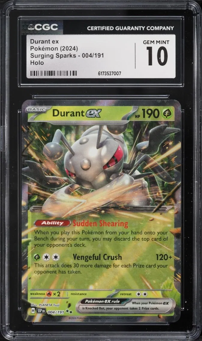 2024 Pokemon Scarlet & Violet Surging Sparks Holo Durant Ex #4 CGC 10 GEM MINT