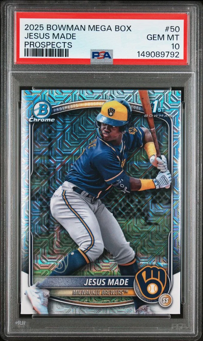 2025 #50 Jesus Made PSA 10 Bowman Mega Box Chrome Prospects