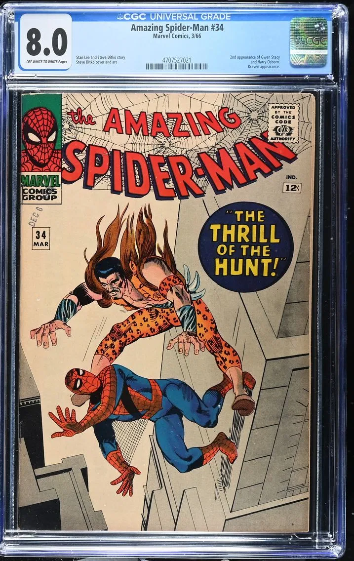 1966 Amazing Spider-Man #34 CGC 8 Marvel Comics